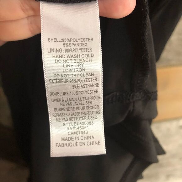 Monteau Size XS Black Faux Wrap Dress With Leopard Print Buckle - Picture 7 of 7